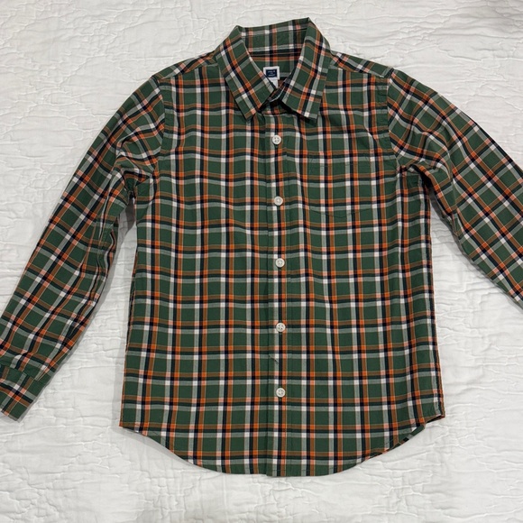 Janie and Jack Green Plaid Button Down Shirt - Picture 1 of 6